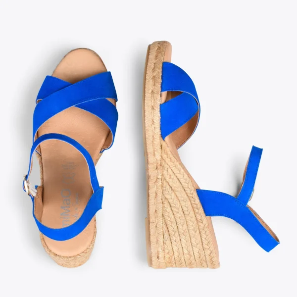 MiMaO ShopOnline CALPE – Espadrilles Artisanales à Lanières Et Boucle BLEU ROI 3