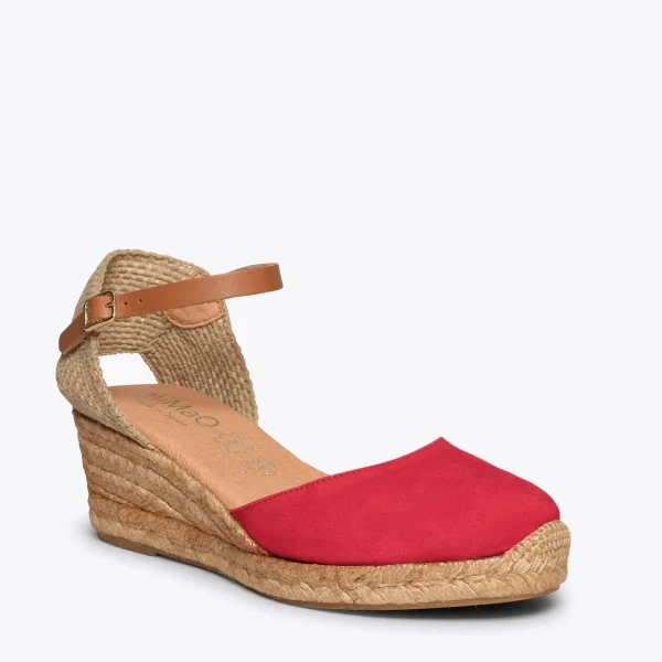 MiMaO ShopOnline ALTEA – Espadrilles à Talon Moyen ROUGE 5