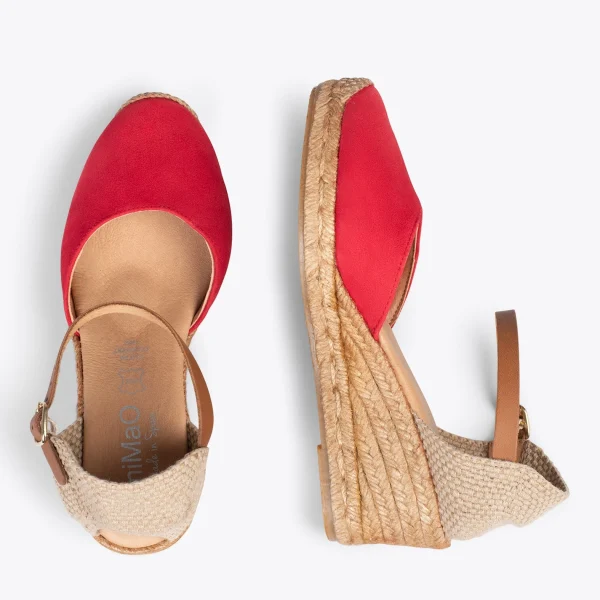 MiMaO ShopOnline ALTEA – Espadrilles à Talon Moyen ROUGE 3