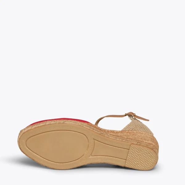 MiMaO ShopOnline ALTEA – Espadrilles à Talon Moyen ROUGE 6