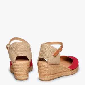 MiMaO ShopOnline ALTEA – Espadrilles à Talon Moyen ROUGE 12