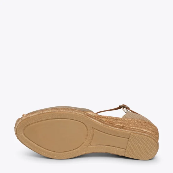 MiMaO ShopOnline ALTEA – Espadrilles à Talon Moyen DORÉ 6