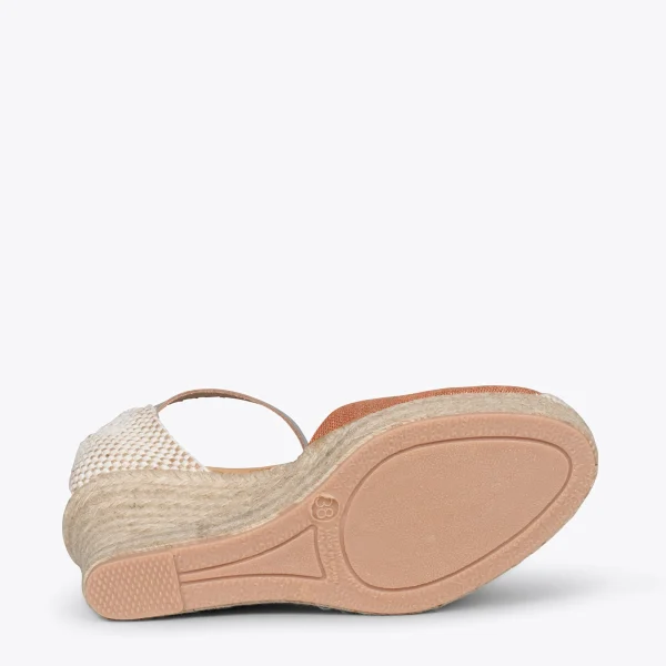 MiMaO ShopOnline CONIL – Espadrilles à Talon Haut En Lin ORANGE 6
