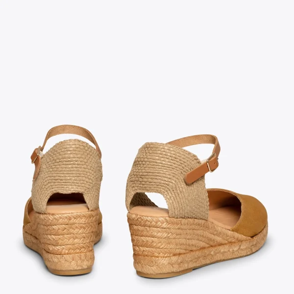 MiMaO ShopOnline ALTEA – Espadrilles à Talon Moyen COGNAC 4