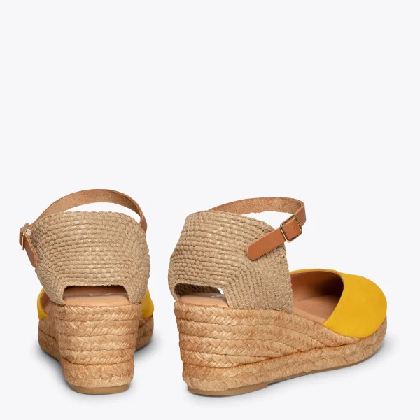 MiMaO ShopOnline ALTEA – Espadrilles à Talon Moyen MOUTARDE 4