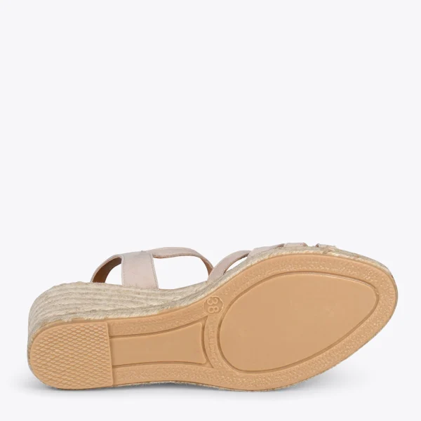 MiMaO ShopOnline HOYAMBRE – Sandales à Talon Compensé En Jute SABLE 6