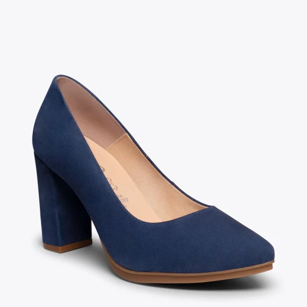 MiMaO ShopOnline URBAN – Chaussures à Talon Haut En Daim BLEU MARINE 5