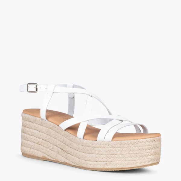 MiMaO ShopOnline ALAJAR – Sandales Compensées En Jute BLANC 5
