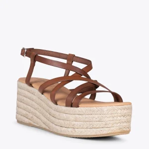 MiMaO ShopOnline ALAJAR – Sandales Compensées En Jute MARRON 14
