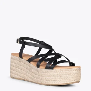 MiMaO ShopOnline ALAJAR – Sandales Compensées En Jute NOIR 14