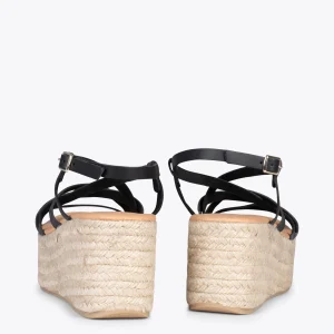 MiMaO ShopOnline ALAJAR – Sandales Compensées En Jute NOIR 12