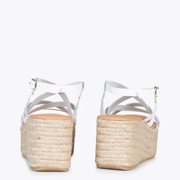MiMaO ShopOnline ALAJAR – Sandales Compensées En Jute BLANC 4