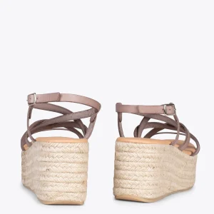 MiMaO ShopOnline ALAJAR – Sandales Compensées En Jute TAUPE 12