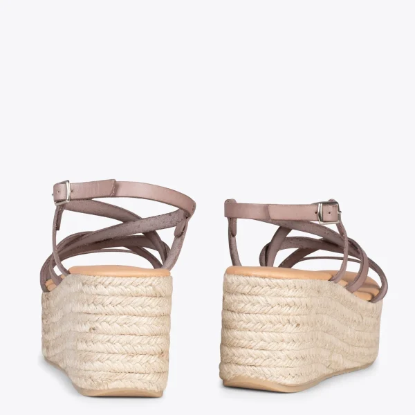 MiMaO ShopOnline ALAJAR – Sandales Compensées En Jute TAUPE 4