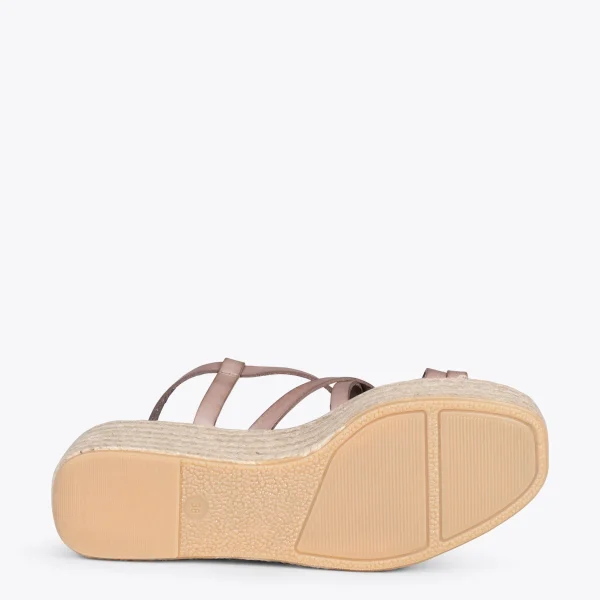 MiMaO ShopOnline ALAJAR – Sandales Compensées En Jute TAUPE 6