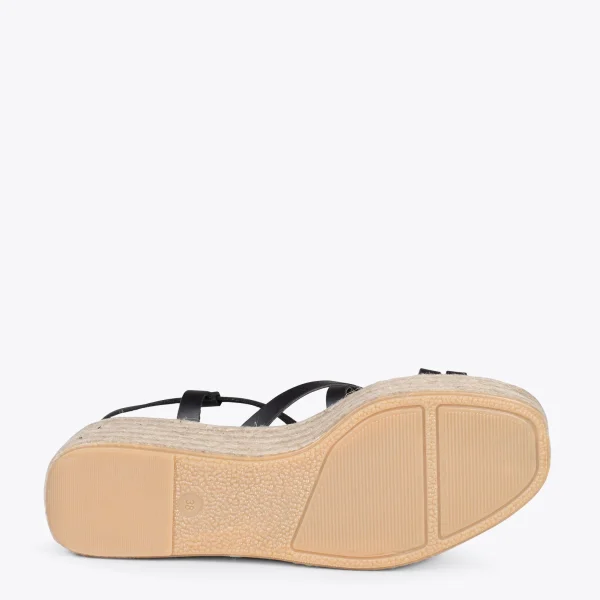 MiMaO ShopOnline ALAJAR – Sandales Compensées En Jute NOIR 6