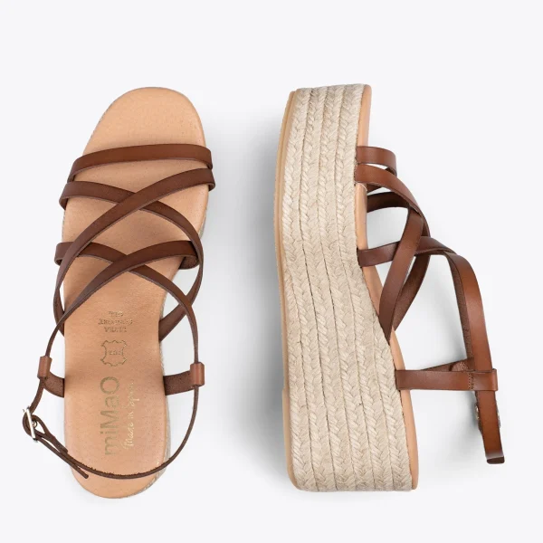 MiMaO ShopOnline ALAJAR – Sandales Compensées En Jute MARRON 3