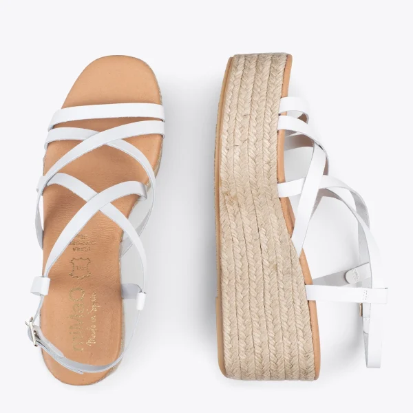 MiMaO ShopOnline ALAJAR – Sandales Compensées En Jute BLANC 3