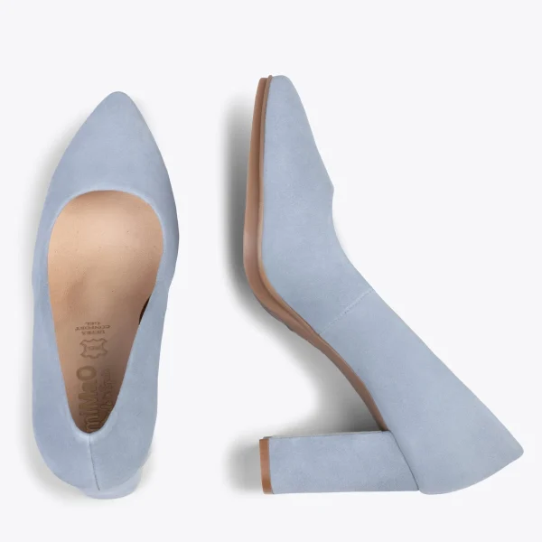 MiMaO ShopOnline URBAN – Chaussures à Talon Haut En Daim BLEU CIEL 3