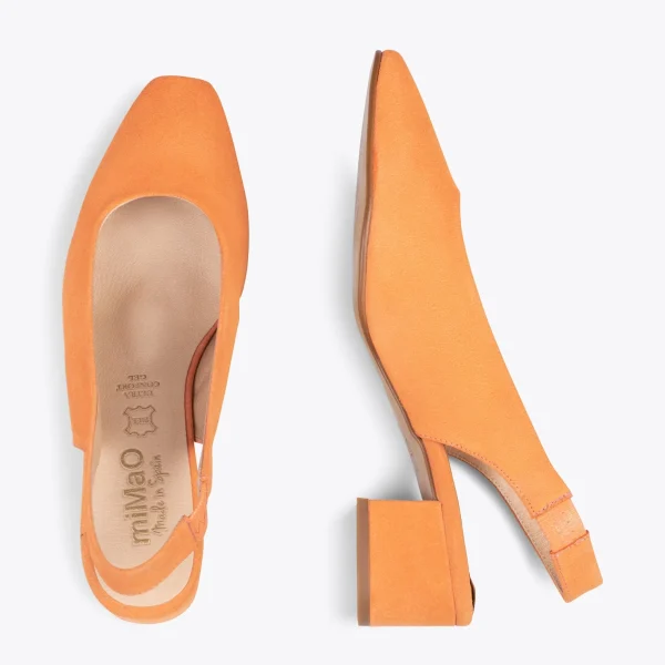 MiMaO ShopOnline URBAN LADY – Escarpins à Talon Moyen à Bride Arrière ORANGE 3