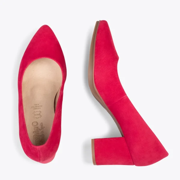 MiMaO ShopOnline URBAN S – Chaussures à Talon Moyen En Daim ROUGE 3