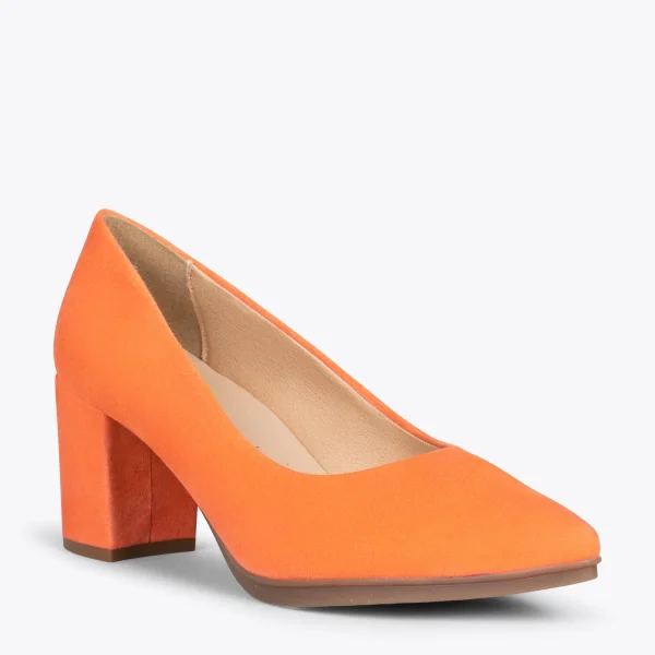 MiMaO ShopOnline URBAN S – Chaussures à Talon Moyen En Daim ORANGE 5