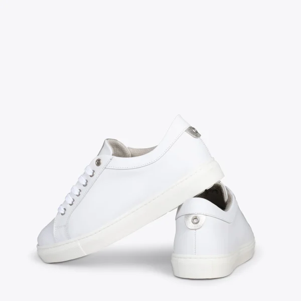 MiMaO ShopOnline SNEAKER – Baskets Casual Pour Femme BLANC-ARGENTÉ 4