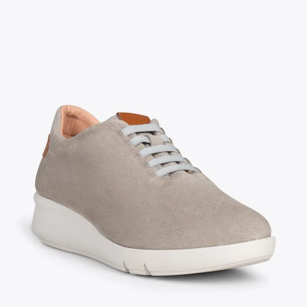 MiMaO ShopOnline FLY – Chaussures Décontractées à Talon Compensé TAUPE 5
