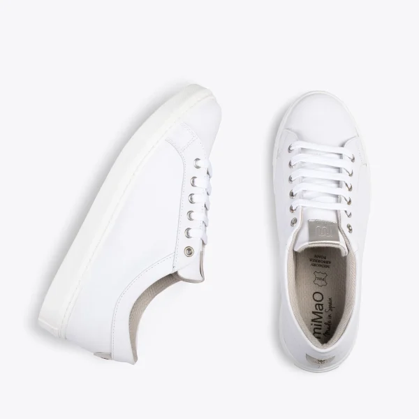 MiMaO ShopOnline SNEAKER – Baskets Casual Pour Femme BLANC-ARGENTÉ 3