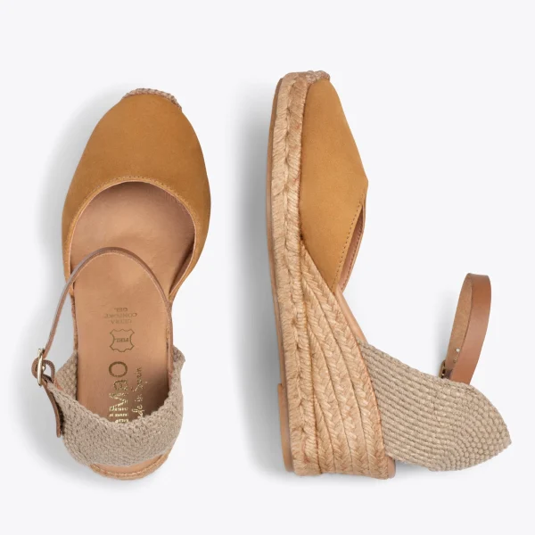 MiMaO ShopOnline ALTEA – Espadrilles à Talon Moyen COGNAC 3