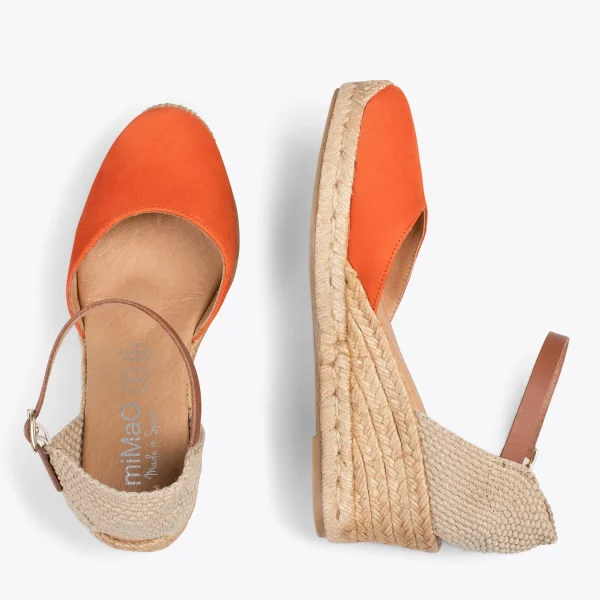 MiMaO ShopOnline ALTEA – Espadrilles à Talon Moyen ORANGE 3