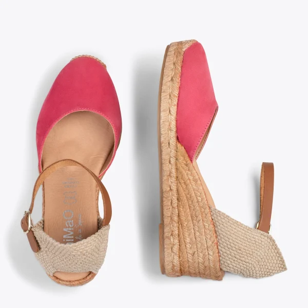 MiMaO ShopOnline ALTEA – Espadrilles à Talon Moyen FUCHSIA 3