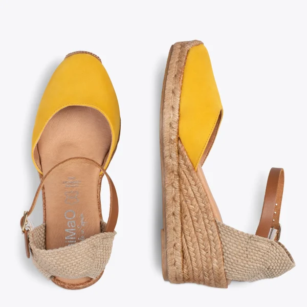 MiMaO ShopOnline ALTEA – Espadrilles à Talon Moyen MOUTARDE 3