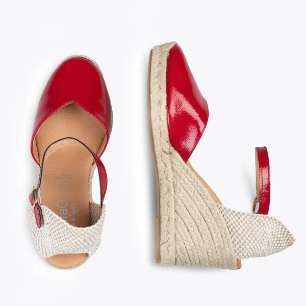 MiMaO ShopOnline NERJA VERNI – Espadrilles Compensées Talon Haut Avec Boucle ROUGE 3