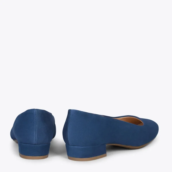MiMaO ShopOnline URBAN XS – Chaussures à Talon Bas En Cuir Daim BLEU MARINE 4