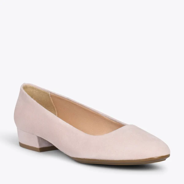 MiMaO ShopOnline URBAN XS – Chaussures à Talon Bas En Cuir Daim NUDE 5