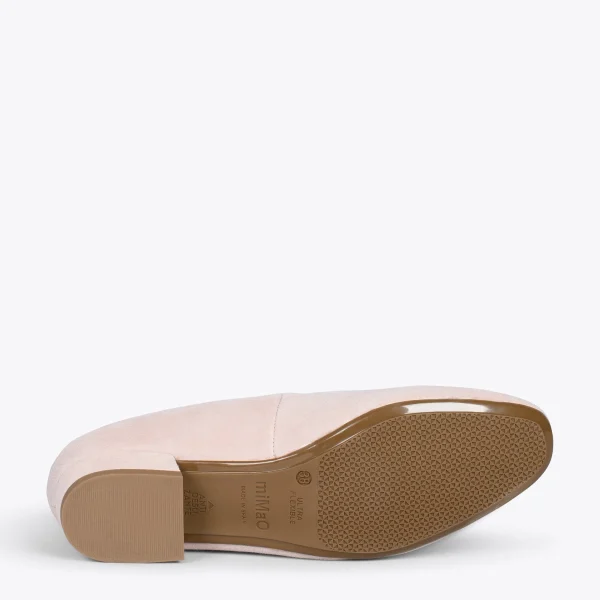 MiMaO ShopOnline URBAN XS – Chaussures à Talon Bas En Cuir Daim NUDE 6