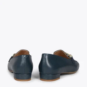 MiMaO ShopOnline CHAIN – Mocassins En Cuir Pour Femme BLEU MARINE 13