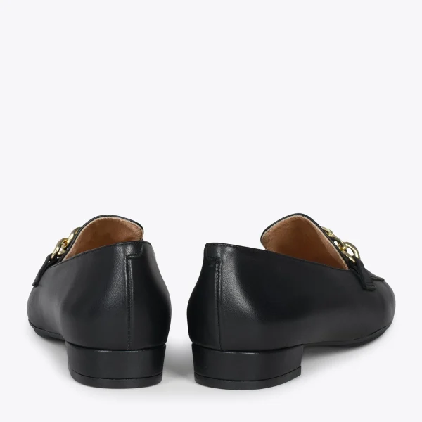 MiMaO ShopOnline CHAIN – Mocassins En Cuir Pour Femme NOIR 4