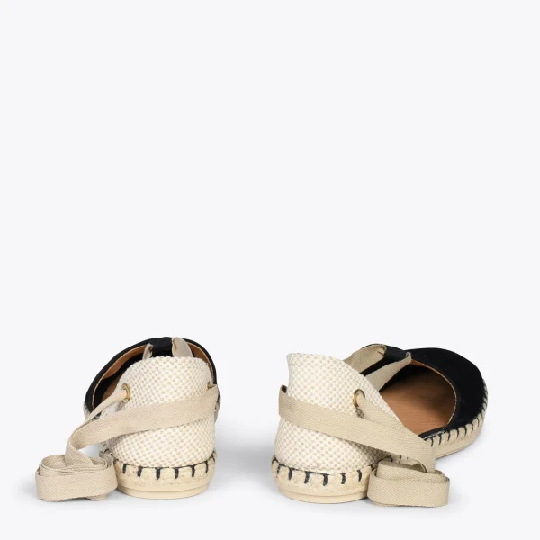 MiMaO ShopOnline ALGARVE – Espadrilles Plates Pour Femme NOIR 4