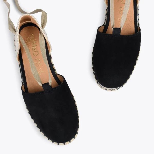 MiMaO ShopOnline ALGARVE – Espadrilles Plates Pour Femme NOIR 3