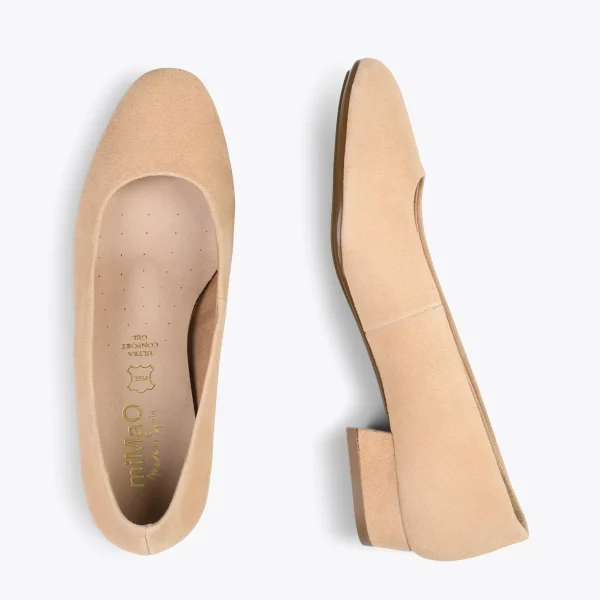 MiMaO ShopOnline URBAN XS – Chaussures à Talon Bas En Cuir Daim SABLE 3