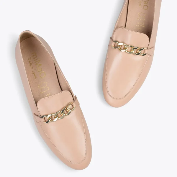 MiMaO ShopOnline CHAIN – Mocassins En Cuir Pour Femme NUDE 3