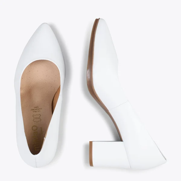 MiMaO ShopOnline URBAN S SOIRÉE – Chaussures à Talon Moyen En Cuir Nappa BLANC 3