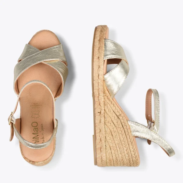 MiMaO ShopOnline CALPE – Espadrilles Artisanales à Lanières Et Boucle DORÉ 3