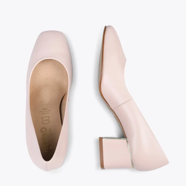 MiMaO ShopOnline Femme – Chaussures à Talon Bas Et Bout Carré NUDE 3