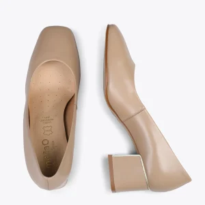 MiMaO ShopOnline Femme – Chaussures à Talon Bas Et Bout Carré CAMEL 11