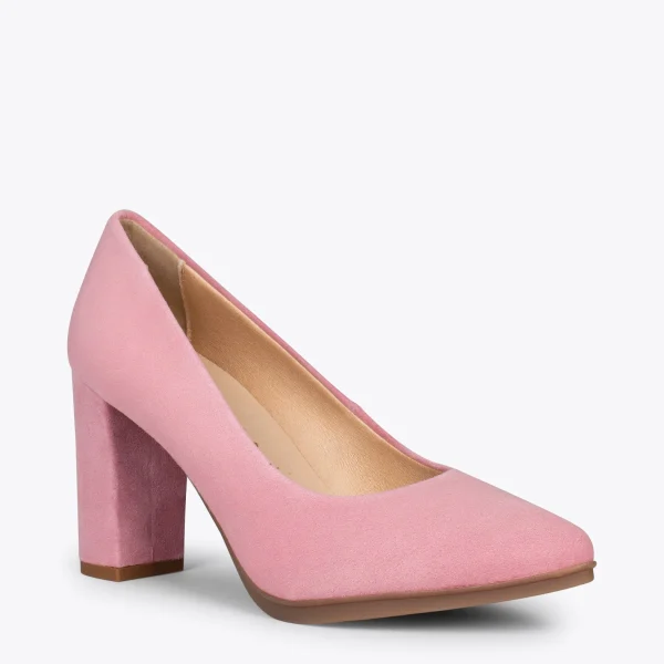 MiMaO ShopOnline URBAN – Chaussures à Talon Haut En Daim ROSE CHEWING GUM 6