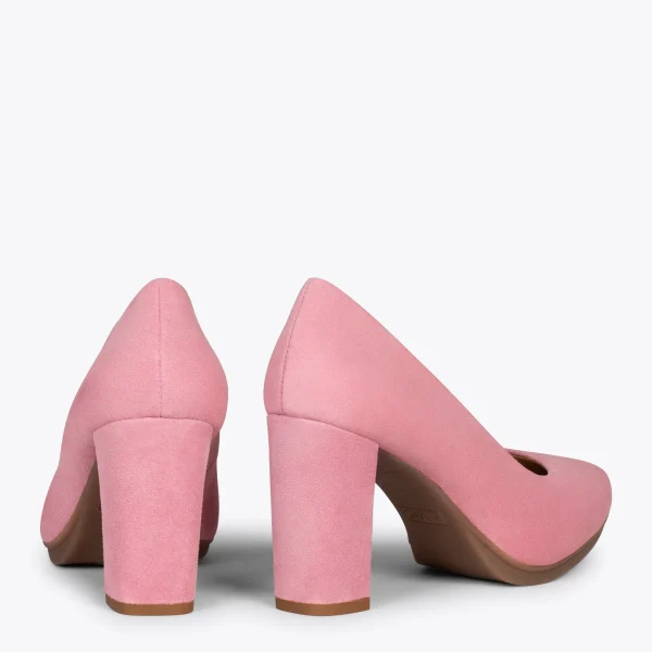 MiMaO ShopOnline URBAN – Chaussures à Talon Haut En Daim ROSE CHEWING GUM 4