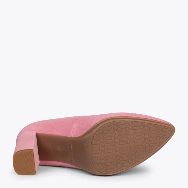 MiMaO ShopOnline URBAN – Chaussures à Talon Haut En Daim ROSE CHEWING GUM 5